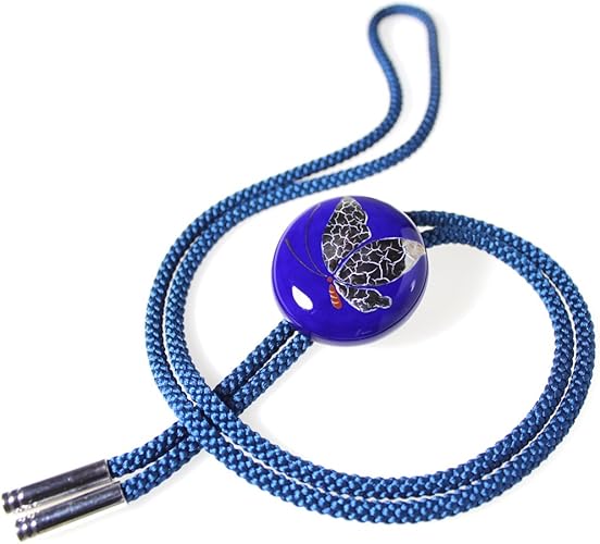 Amazon 伊万里焼 陶芸 アクセサリー ループタイ メンズ プラチナ 瑠璃色 蝶 ループタイ 通販