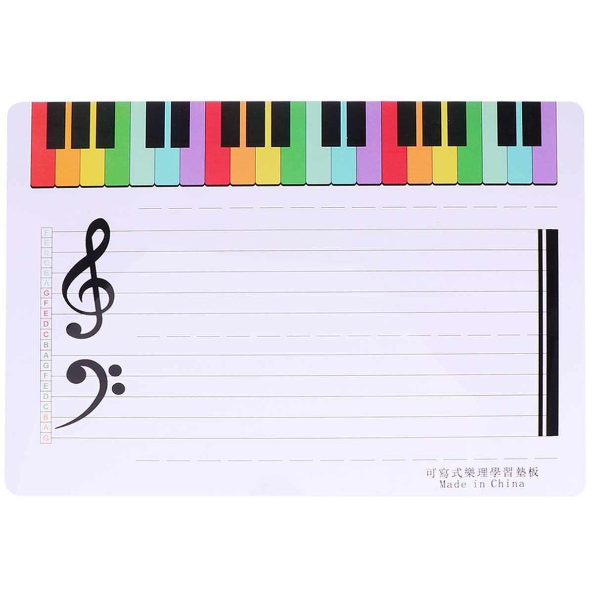 Milisten 2pcs Dry Erase Music Lap White Board Erasable Writing Staff Write Musical Notes Double Sided Whiteboard Teaching Practice Board White 34.8x21x0.1cm