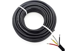 CBAZY 24AWG UL2464 Power Cable LED Red & Black & Yellow& White 4 Conductors (2464-24AWG-4C- 25ft)