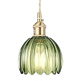 Shenmoyl Mini Pendant Light with Green Tulip Glass
