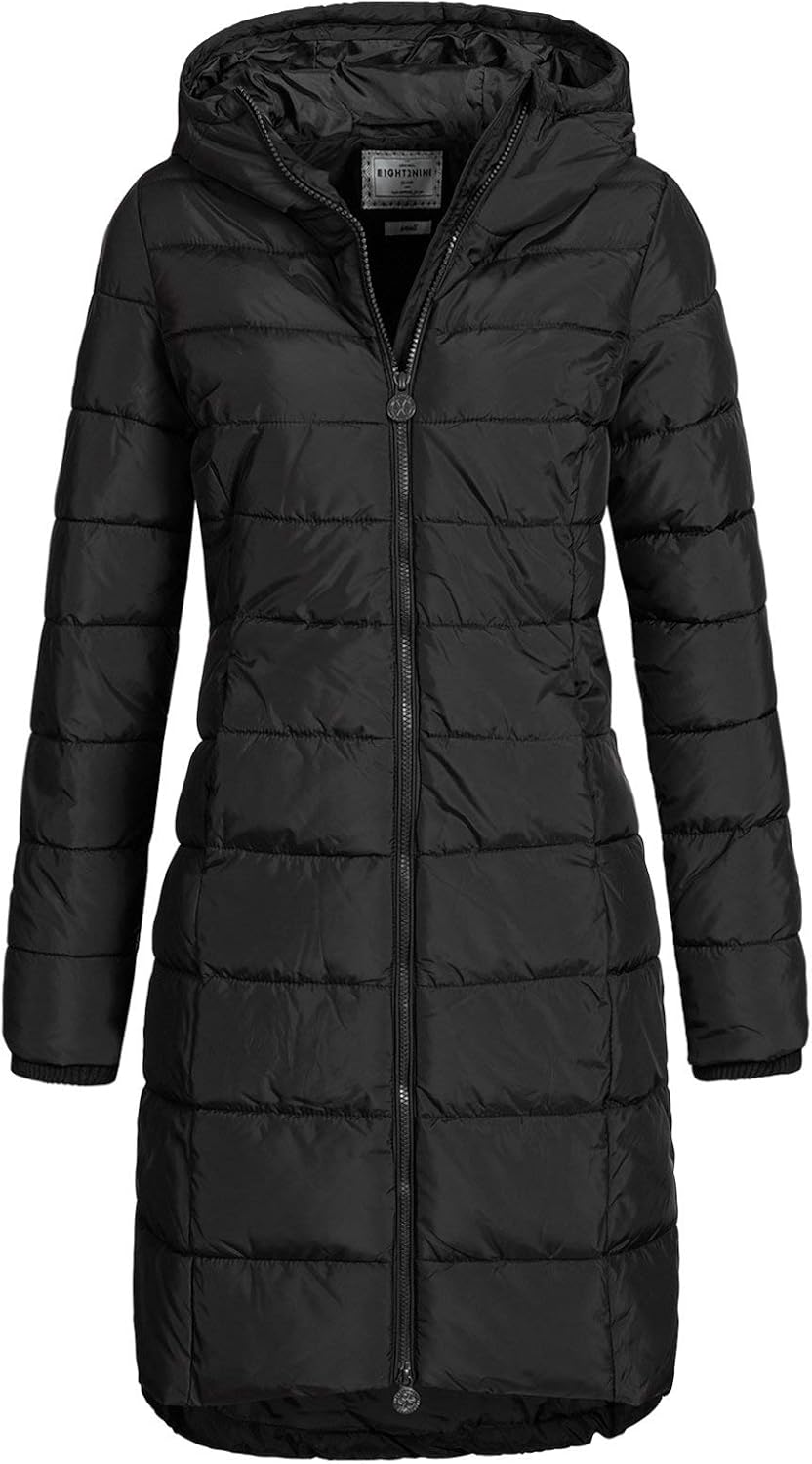 Eight2nine Damen Steppmantel Letn 039 Lange Stepp Jacke Mit Kapuze Damen Bekleidung Suenaacampo Com
