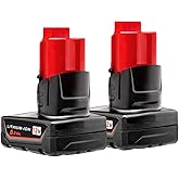 Akkopower Battery Replacement for Milwaukee M12 12v: Batteries 8.0 ah Lithium Compatible with Milwaukee 12 Volt Cordless Power Tools 2 Pack