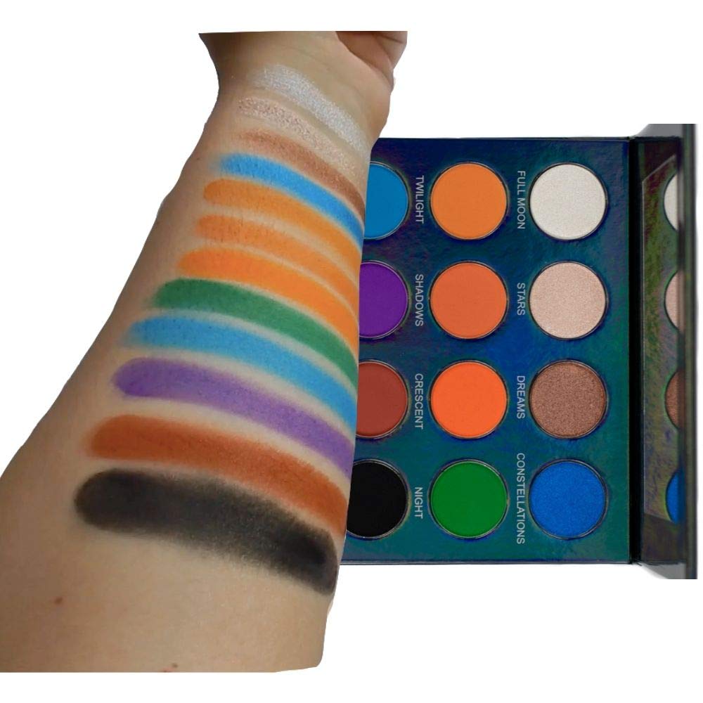 Matte Shimmer Eyeshadow Palette Highly Pigmented Bright Colors Warm Natural Vegan Cosmetic Eye Shadow- Moonlight