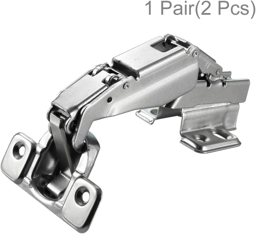 AOLISHENG 175 Degree Kitchen Cabinet Hinges Soft Close 35mm, Full Overlay, 1 Pair, Silver, 175°/Full Overlay (1 Pair) - Image 3