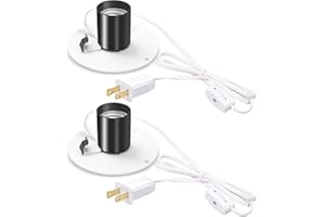 Norward 2 Set Blow Mold Light Kit Replacement,E27 E26 Single Bulb Cord Kit for Halloween,Christmas,Salt Lamp,Craft Indoor Outdoor Decorations,Salt Lamp Base with Switch Fuse Plug