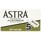 Astra Platinum Double Edge Safety Razor Blades,100 Blades (20 x 5)