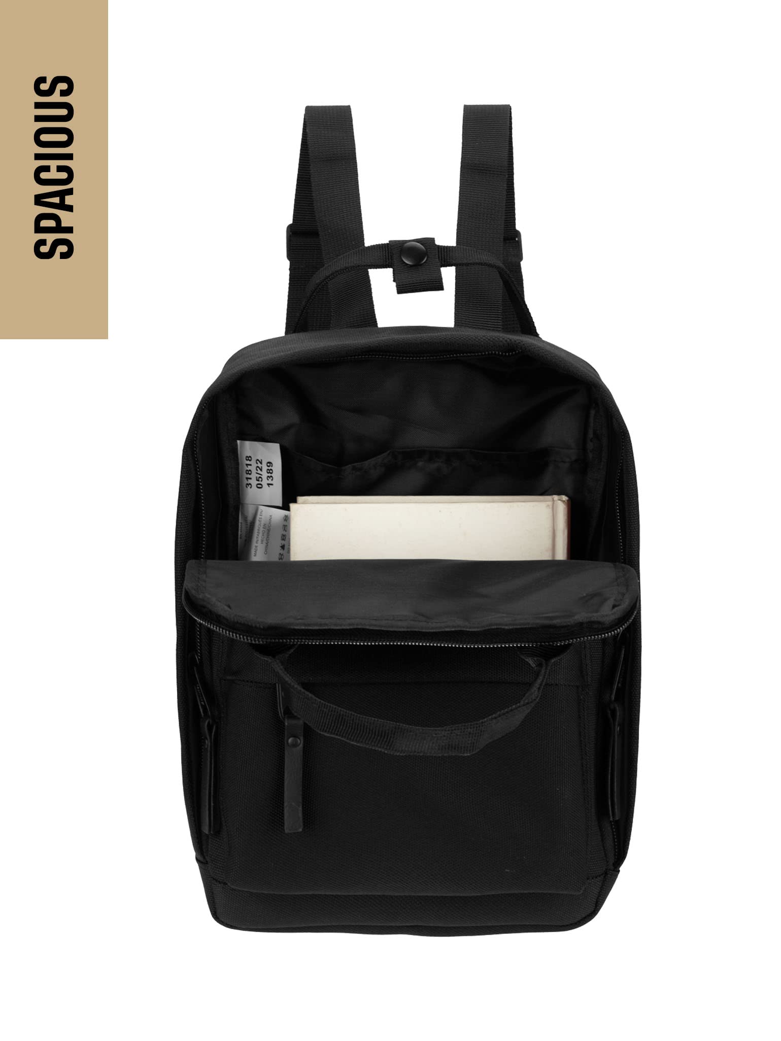 Dickies Brooklyn Mini Backpack, Small Backpack Purse for Men and Women, Travel Shoulder Book Bag (Black)