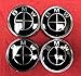 BMW Matte Black Emblem Logo Badge Set 7-pc 82/82 Hood Trunk Steering Wheel Sticker 68mm Wheel Center Caps