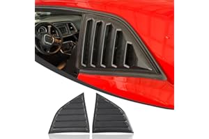 KETAI Classic Quarter Window Louvers Compatible with 2008-2023 Dodge Challenger Black ABS Plastic Sun Shade Rear Windshield Cover Vents