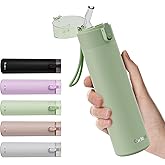 9oz Small Water Bottles with Straw, Mini Water Bottle with One-Hand Open Design, Leak-Proof Locking Lid for Hot&Cold Drinks, Small Travel Water Bottle - 100% Leakproof for School, Travel...(Mint)