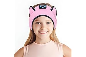 KIDSBAND Kids Headphones, Cozy Bluetooth Headphones for Kids with Wired Playback 3.5 MM Jack for School,Foldable Cat Ear Headset for Girls Boys Children,Kindle Tablet Cellphones Airplane Travel
