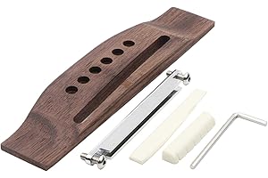 Swhmc 6 String Adjustable Rosewood Bridge Insert Set Saddle Nut Acoustic Guitar Parts Replacement