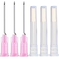 100Pcs 18Ga 1 Inch Sterile Disposable Injection Needle with Cap for Animal, Pet, Poultry and Industrial Dispensing Needl Acce