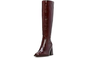 MUCCCUTE Knee High Boots for Women - Square Toe Chunky Block Heel Boots with Side Zipper Pull On Tall Boot