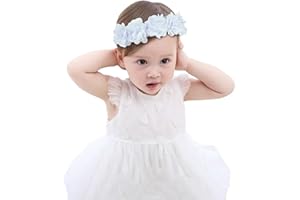 Fmeida Baby Girls Headbands for 4-24M | Soft Flower Crown (Fits 14.96"-18.89" Head)