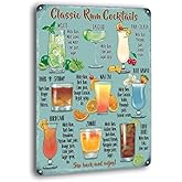 BAYABU Metal Signs Rum Cocktail Recipe Vintage Tin Sign Bar Club Man Cave Wall Decor 8 x 12 inches