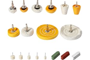 Medoon Polishing Wheel for Drill Kits, 10pcs Buffing Wheels, 5pcs Felt Wheels and 3pcs Compound, Different Size and Density Polisher Wheels for Metal, Jewelry, Car, Aluminum, DIY Buffing & Finishing