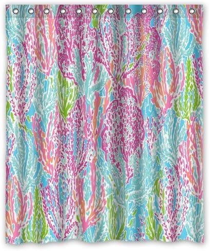 SKETER POPcases Supplier Flawless Creative gorgeous retro Lilly Pulitzer Shower Curtain Shower 100% WaterProof Polyester Fabric 60" x 72" Inches Standard