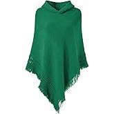 Ferand Ladies' Hooded Cape with Fringed Hem, Crochet Poncho Knitting Patterns for Women
