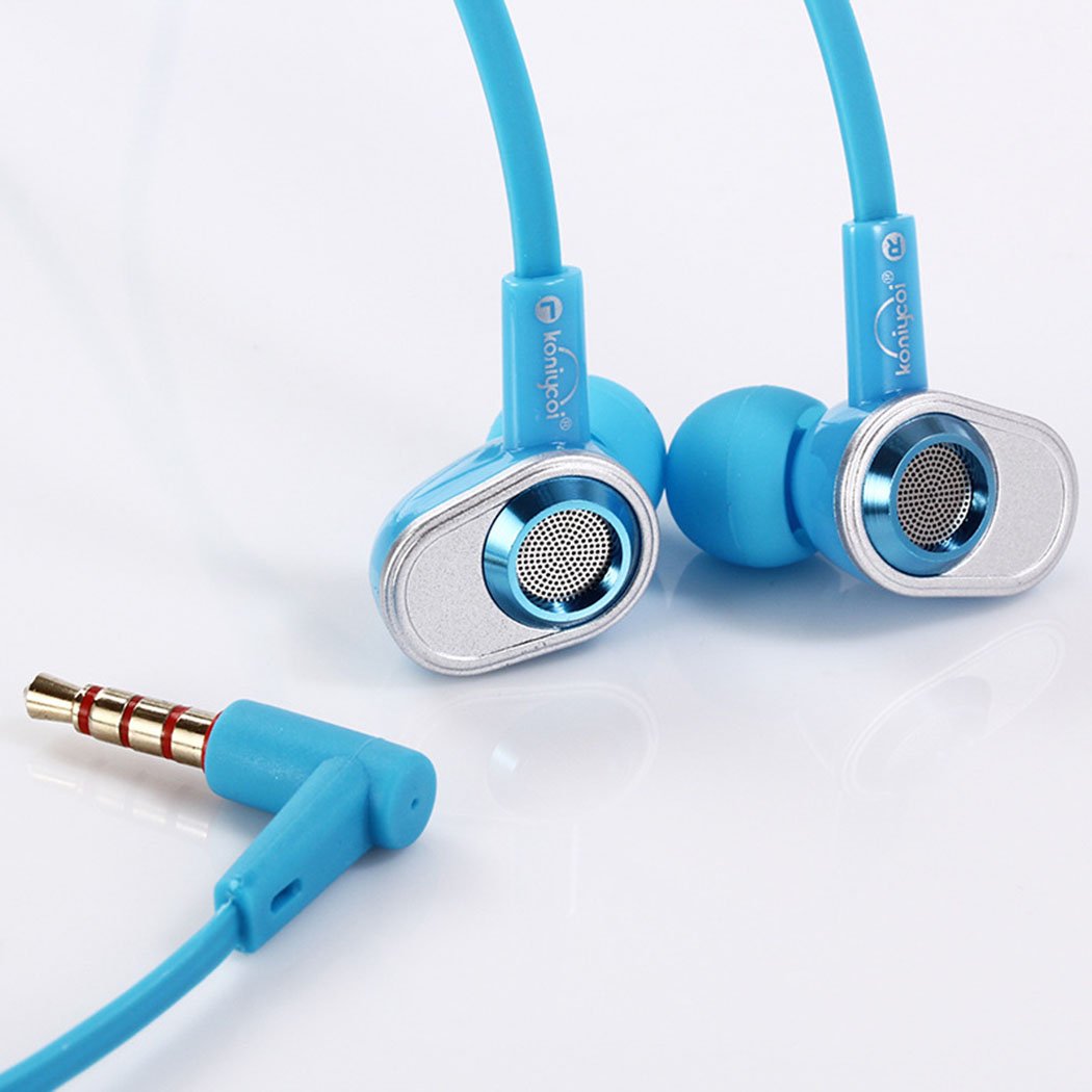 Onbio General Wired Headset Sport Stereo In-Ear Earphones Earbuds Handsfree Bluetooth Headphone (Blue)