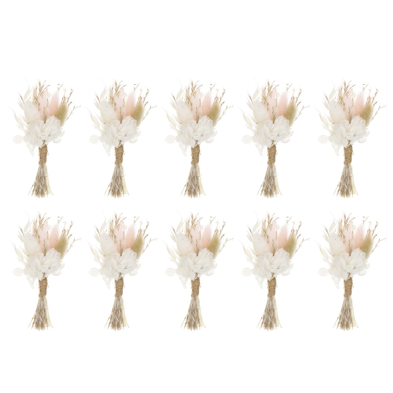 PATIKIL Mini Dried Flower Bouquet, 10 Pcs Pampas Grass Natural Wildflower with Stem Decor Baby's Breath Boho Floral Plant Flower for Crafts DIY Photo Props Gift Wedding Decor, Pink