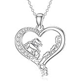 Shusukue Mama Bear Necklace 925 Sterling Silver Mom Heart Necklace Mothers Day Jewelry for Women Mama Bear Gifts for Mom