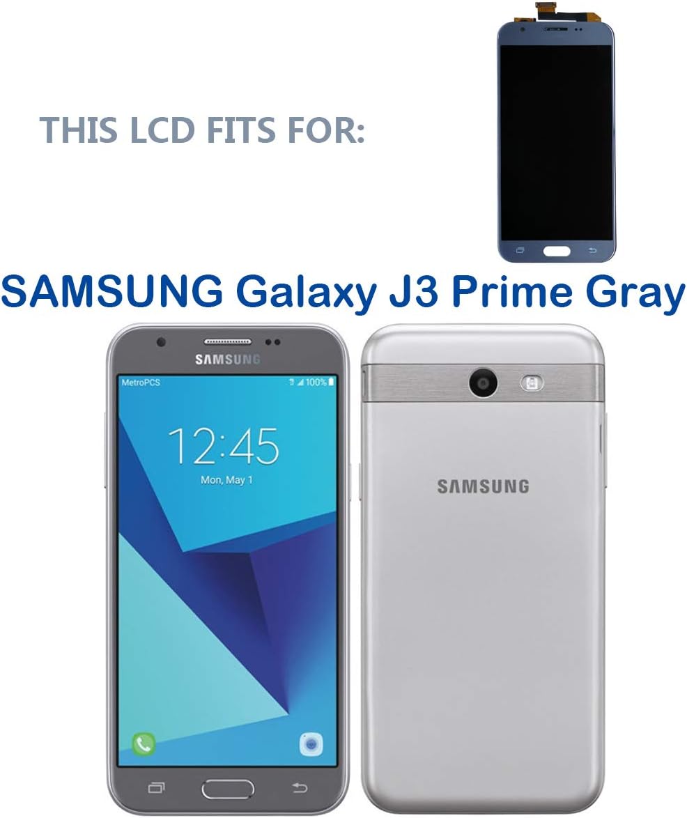 Accessories Swark Lcd Compatible With Samsung Galaxy J3 17 Prime Sm J327 J327r4 J327t J327t1 J3 Amp Prime 2 Sm J327az J3 Emerge J327a J327p J3 V 17 J327v Display Digitizer Touch Screen Gray