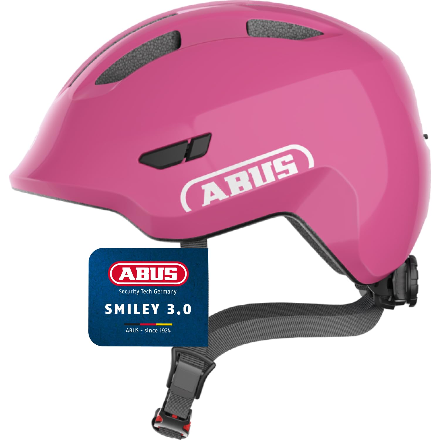 ABUS Smiley 3.0 children's helmet - bike helmet with a low fit, child-friendly designs & space for a pigtail - for girls and boys