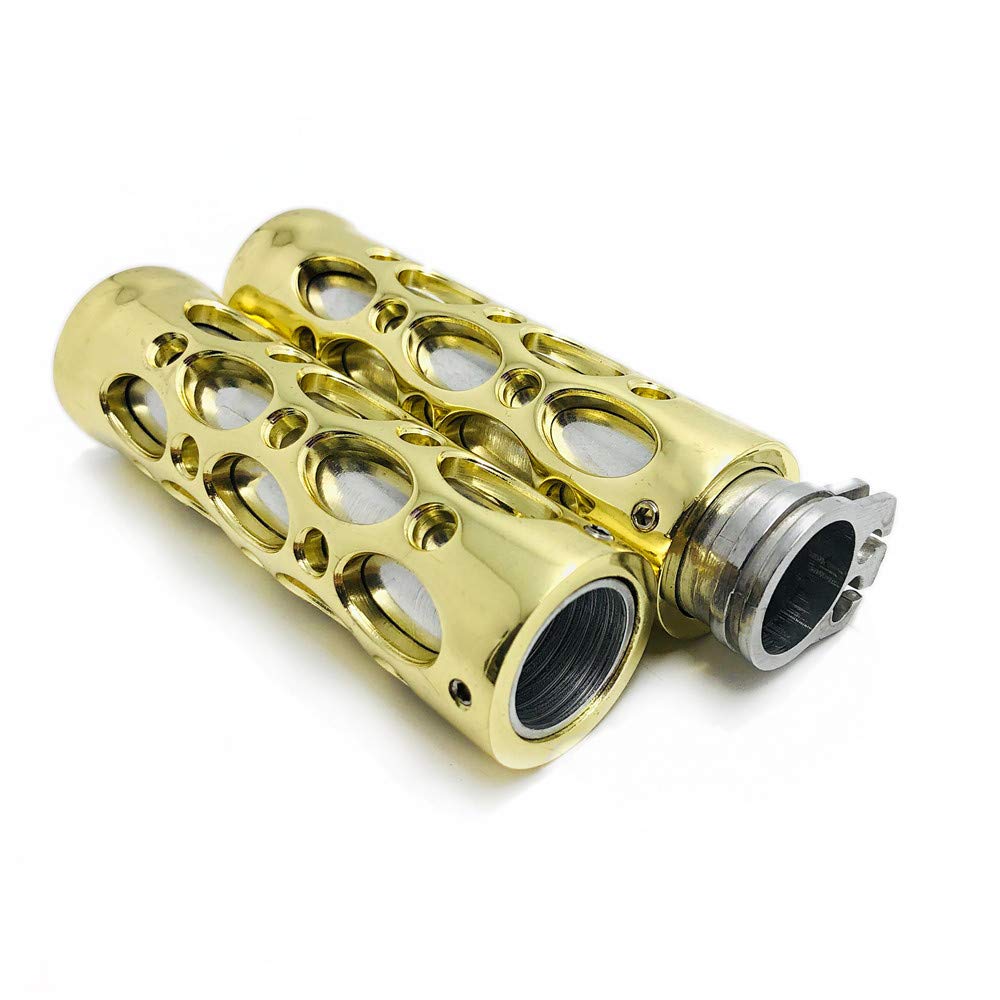 SMT- Motorcycle 7/8" 22mm Hand Grips Compatible With Kawasaki Ninja 250 500 ZX6 ZX7 ZX9 ZX10 Gold