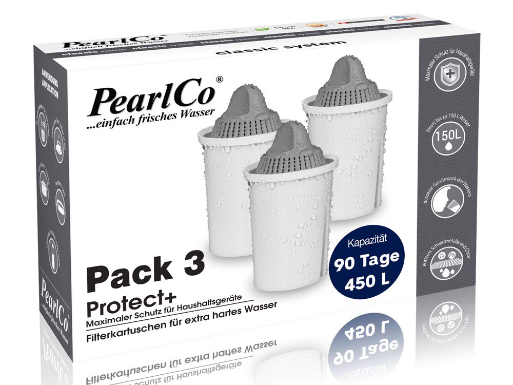 PearlCo Protect+ Classic - 3 Pack Water Filter Cartridges (Compatible with Brita® Classic)