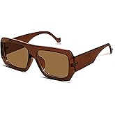 TYA Trendy Rectangle Y2K Sunglasses for Women Men Retro Oversized Thick Frame Sun Glasses UV400 Protection