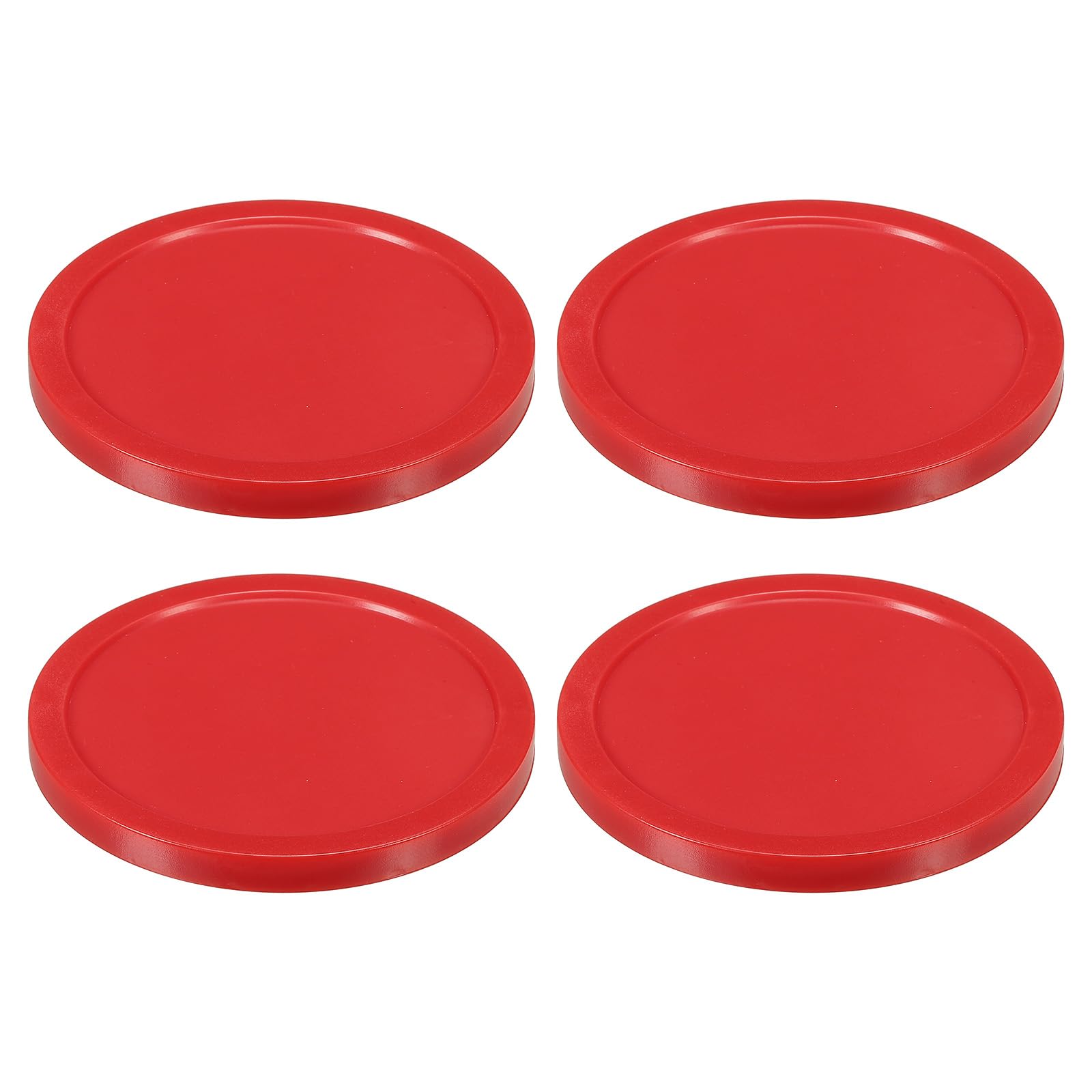 PATIKIL Air Hockey Pucks 3.2 Inch, 4Pcs Air Hockey Heavy Replacement Pucks for Game Tables Equipment Accessories, Red