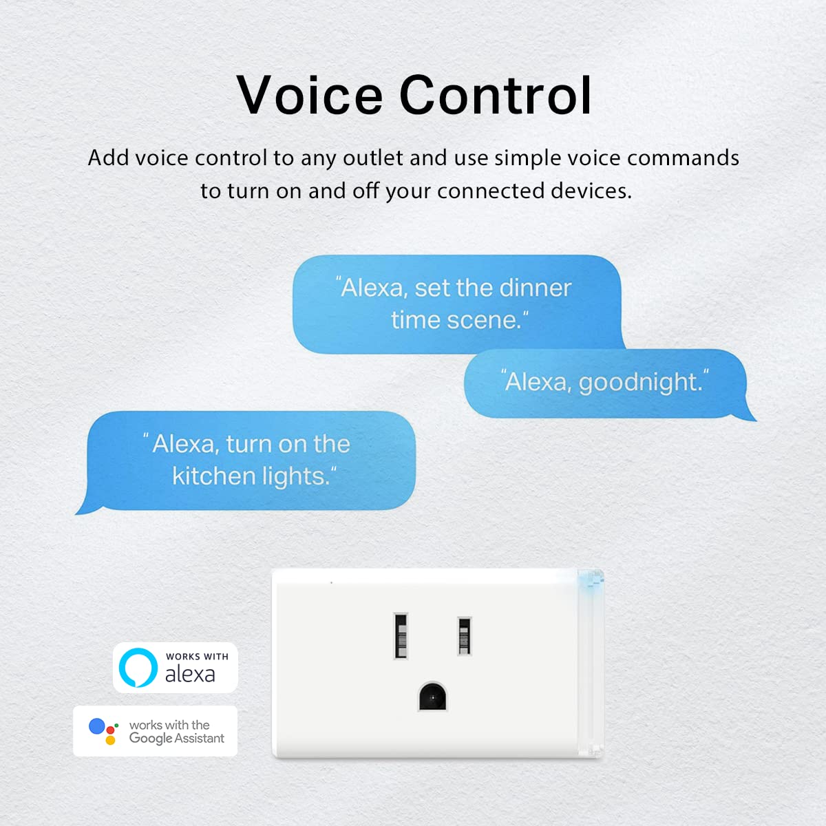 Kasa Smart Plug HS103P2, Smart Home Wi-Fi Outlet Works with Alexa, Echo, Google Home & IFTTT, No Hub Required, Remote Control,15 Amp,UL Certified, (Pack of 2) White - View 3