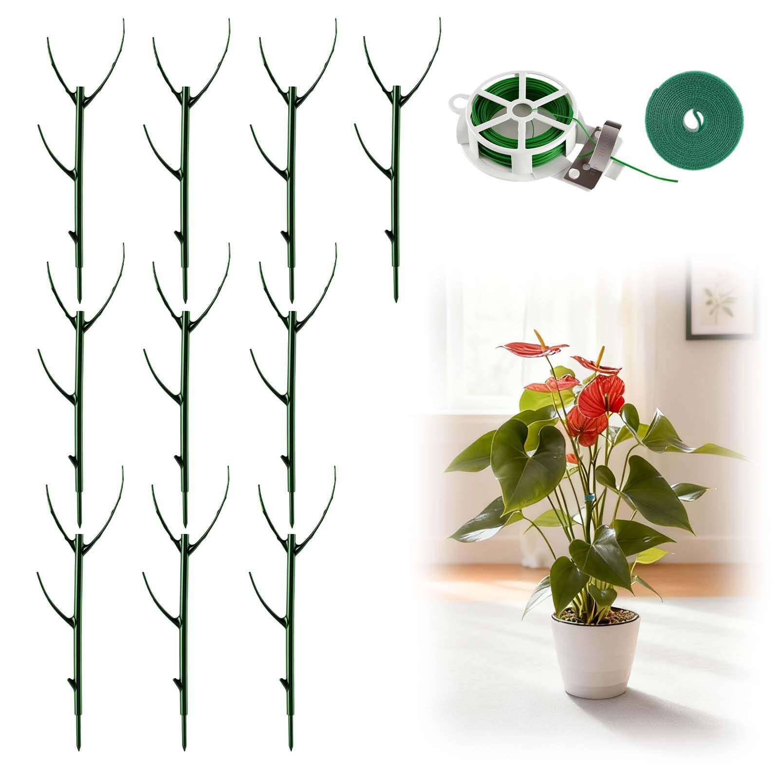 Photo 1 of 10 Pack Stackable Monstera Plant Support Stakes, Durable Climbing Plant Support Structures for Indoor Outdoor Potted Plants, Garden Stakes for Pothos, Philodendron & Vine Plants
