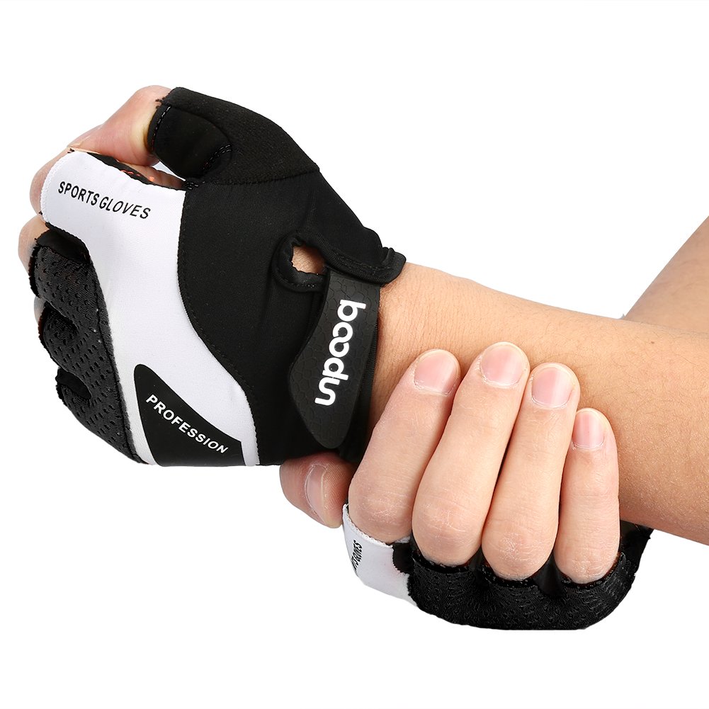 Vbiger Cycling Gloves, Men\'s Half Finger Biking Gloves MTB Gloves with Anti-Shock Gel Pad (B-Black, XL)