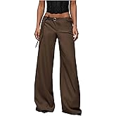 GORGLITTER Women's Low Rise Going Out Formal Dress Pants Wide Leg Work Slacks Pants Business Casual Outfits Trousers