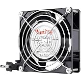 Wathai AC Muffin Axial Fan 110V 120V 92mm 90mm x 25mm Dual Ball Metal | for DIY Ventilation Exhaust Projects Cooling