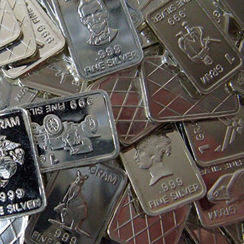 Five One Gram .999 Pure Silver Bars With Proof LIke Finish In a Vx Investments Microfiber Pouch