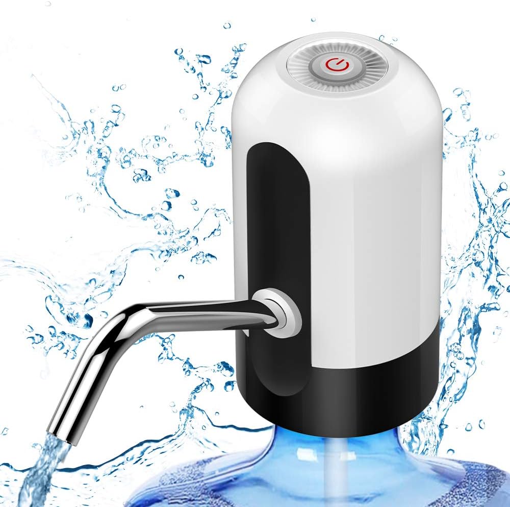 Water Dispenser 5 Gallon, MIKOSI Water Jug Dispenser Universal Electric Water Bottle Dispenser, Water Pump For 5 Gallon Bottle With 2 Silicone - - 