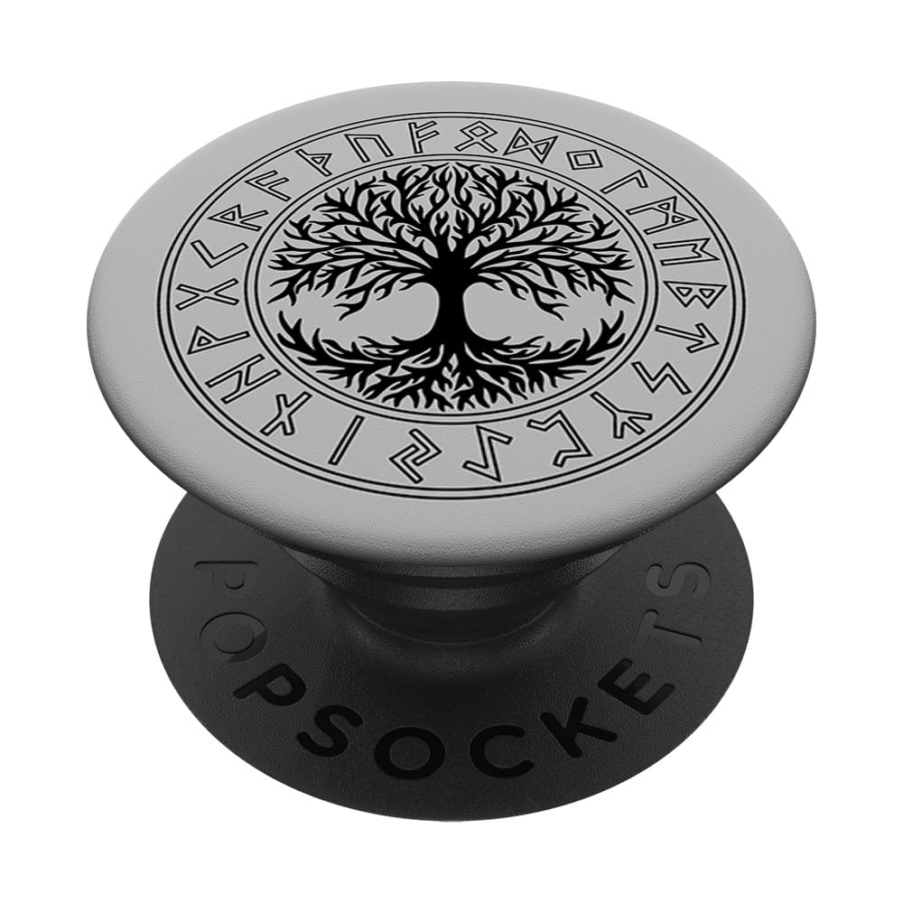 Tree of Life, Rune Circle, Celtic Tree of Life, Viking PopSockets Adhesive PopGrip