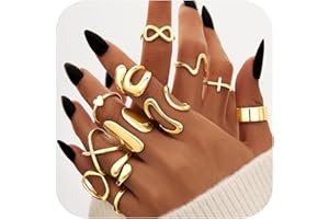Gelbesty 12PCS Chunky Gold Stackable Rings for Women, Thumb Pinky Adjustable 14K Gold Plated Rings Set, Fashion Cute Dainty Jewelry Pack