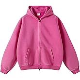 Arssm Mens Oversized Zip Up Hoodies Jackets Fleece Vintage Acid Wash Cotton Heavyweight Distressed Sweatshirt