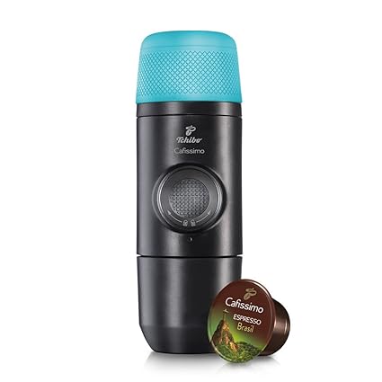 Tchibo Cafissimo Pocket, Kapsel Kaffeemaschine für unterwegs, auf Reisen, beim Camping