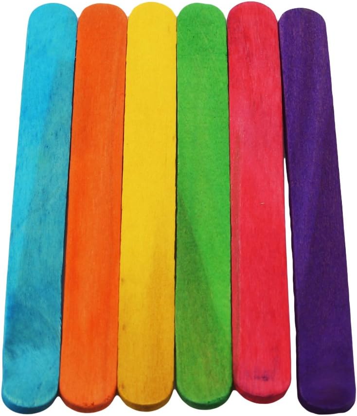 Meolin 50Pcs/set Wood Popsicle Ice Cream Stick for DIY Craft Creative Designs,Wooden,4.490.39inch