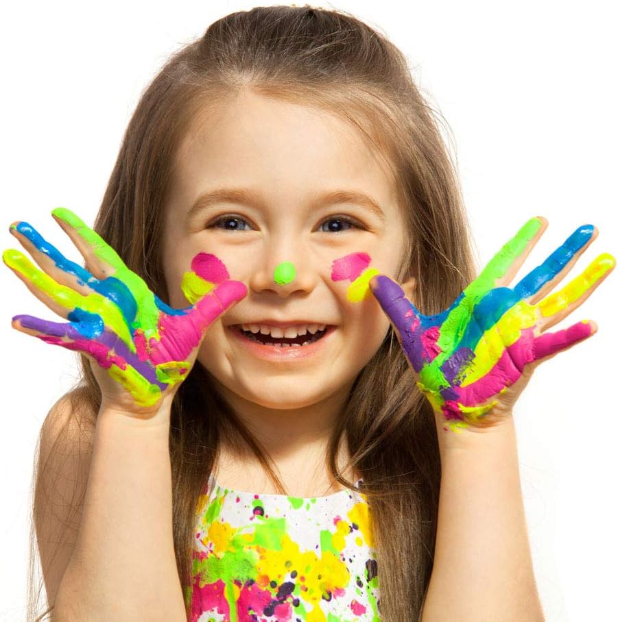 Homkare Finger Paints Kids Finger Paints Non Toxic Washable Finger Paints for Toddlers and Kids (12 Colors x 2.03 fl.oz/60ml): Toys & Games