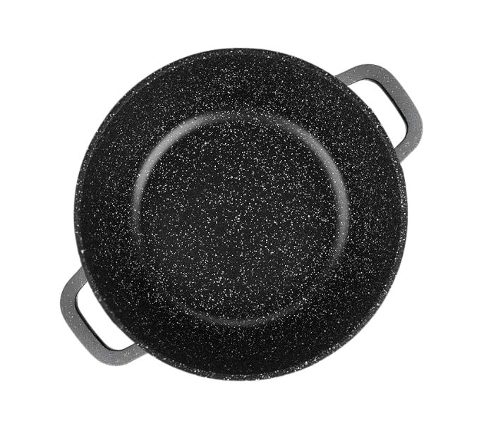 GOLDMANN Cast Aluminium Saucepan 24 cm - 4.5 L Non-Stick Ceramic Marble Look Glass Lid Induction Suitable for All Hobs Oven Safe and PFOA Free