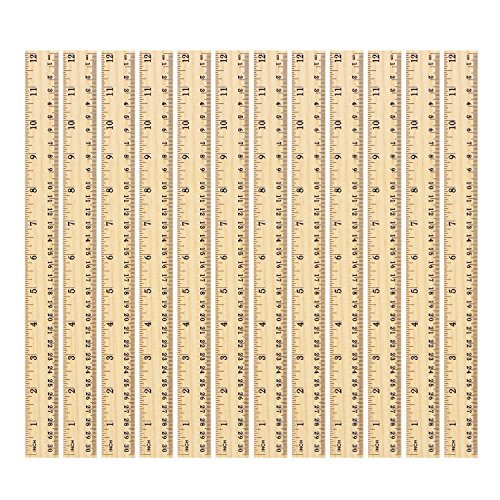SODIAL(R) 12 x Wood Ruler Student Rulers Wooden School Rulers Office Ruler Measuring Ruler, 2 Scale (12 Inch and 30 cm) - Thumbnail 3