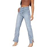 RomMoon Women's Skinny Straight Leg Mid-High Waist Denim Jeans Casual Stretchy Denim Pants