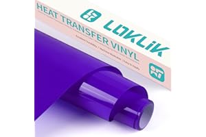 LOKLiK Purple HTV Heat Transfer Vinyl -12" x 6ft Iron on Vinyl for T Shirts-HTV Vinyl for Cricut & Silhouette-White HTV Vinyl Easy to Weed & Cut（Purple）
