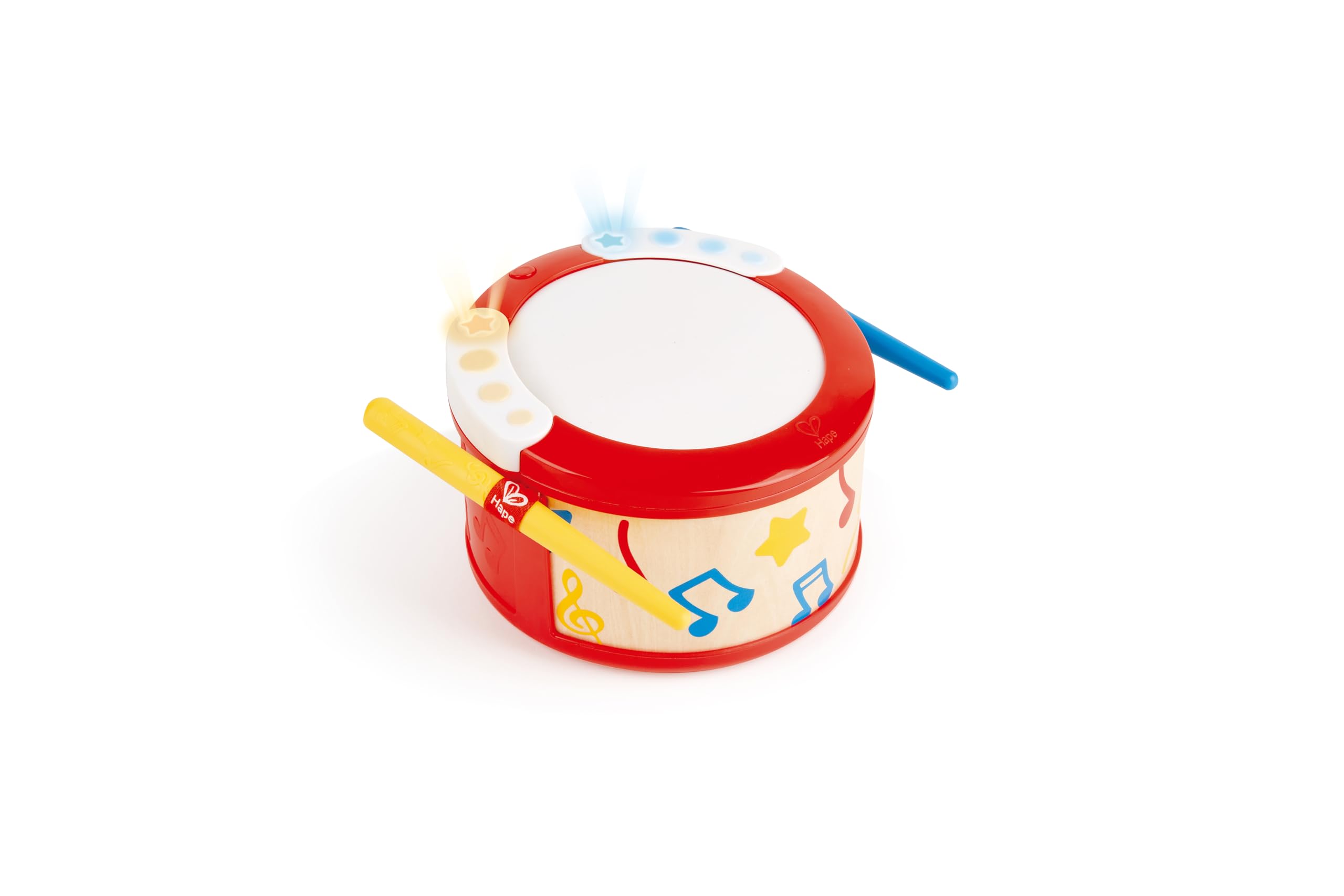 Toy Drum, Hape Play-Along Percussion Instrument With Drumsticks, Lights, Guided Play, Rhythm And Song Settings. 12 Months +